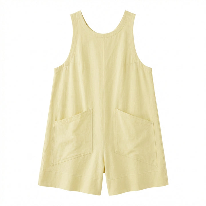 Women's Sleeveless Summer Romper – Casual Beach Jumpsuit with Pockets