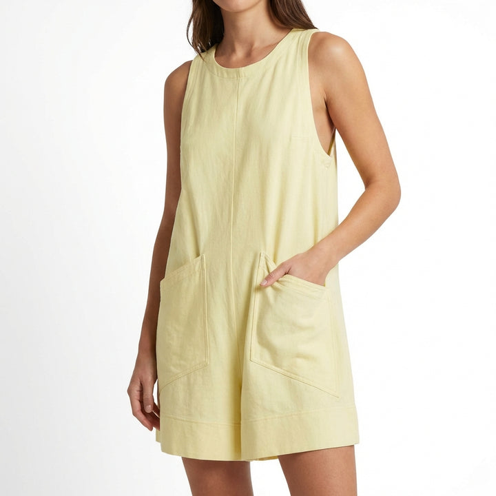Women's Sleeveless Summer Romper – Casual Beach Jumpsuit with Pockets