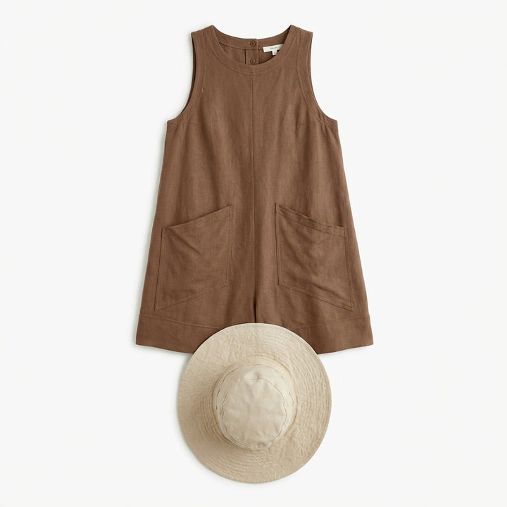 Women's Sleeveless Summer Romper – Casual Beach Jumpsuit with Pockets