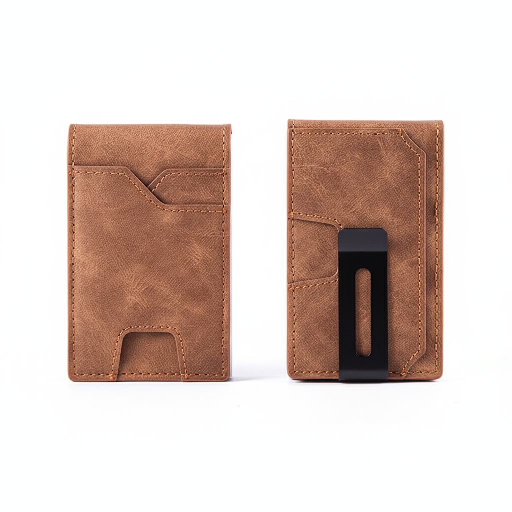 Men’s RFID Blocking Pop-Up Wallet – Slim Aluminum Card Holder with Money Clip