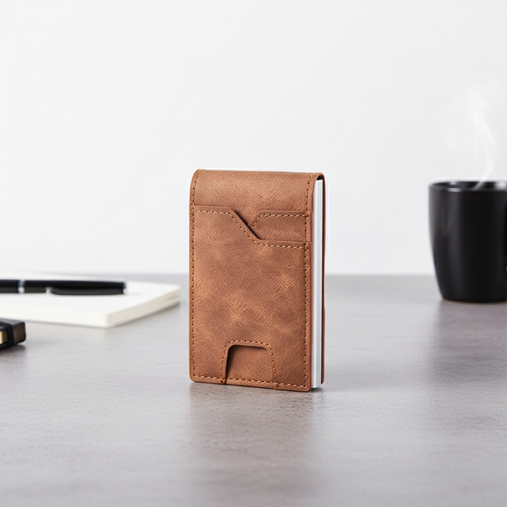 Men’s RFID Blocking Pop-Up Wallet – Slim Aluminum Card Holder with Money Clip