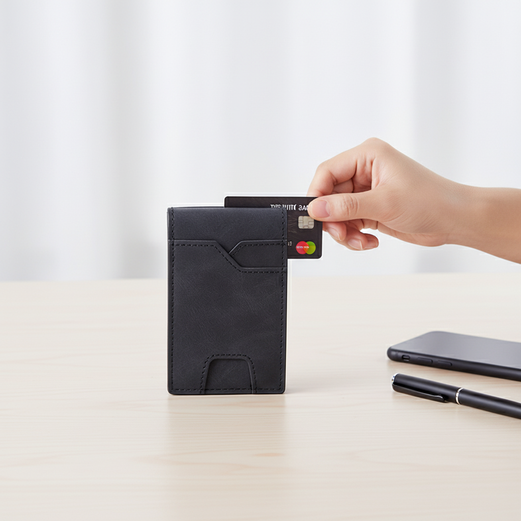 Men’s RFID Blocking Pop-Up Wallet – Slim Aluminum Card Holder with Money Clip