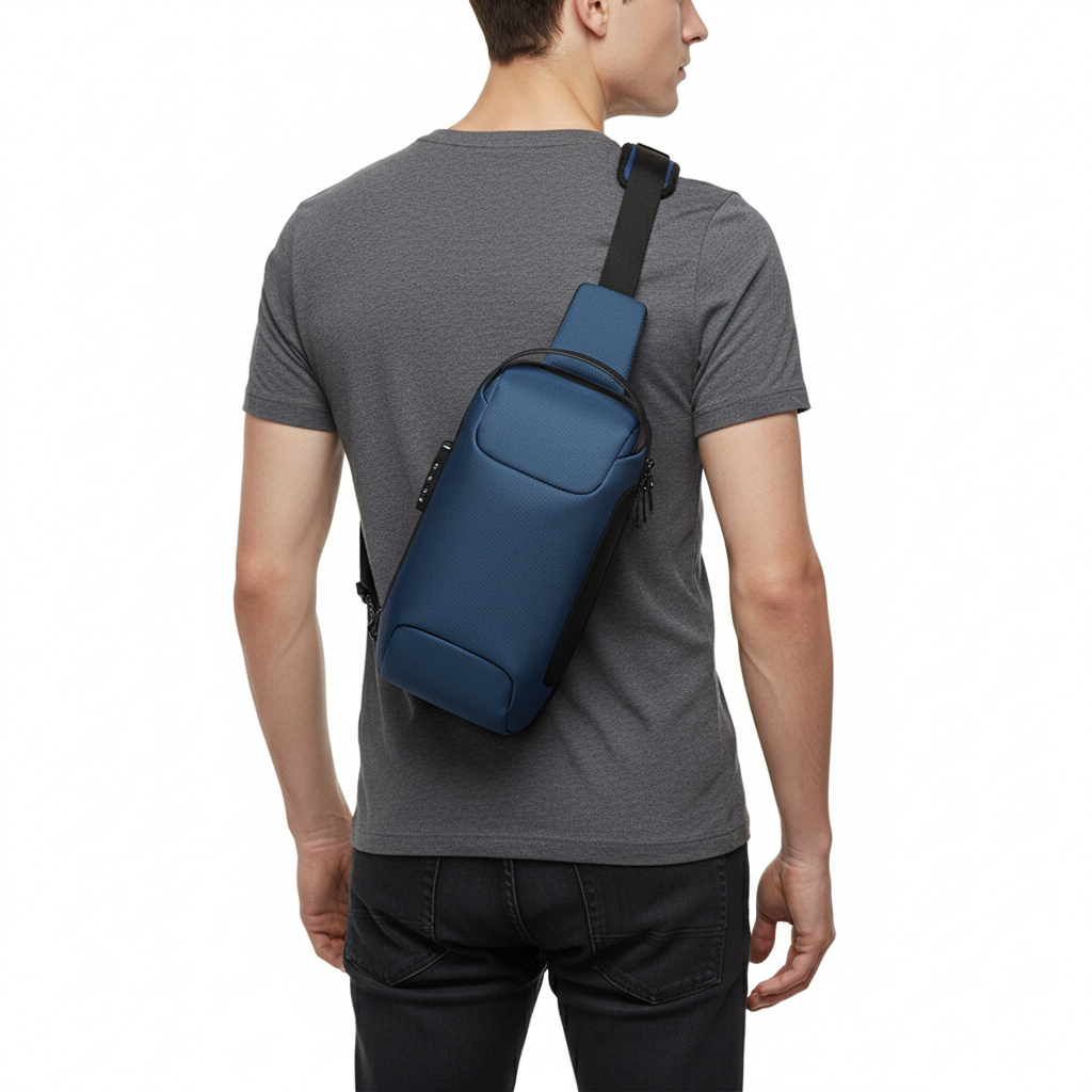 Unisex Waterproof Oxford Chest Bag – Anti-Theft Crossbody Sling Backpack