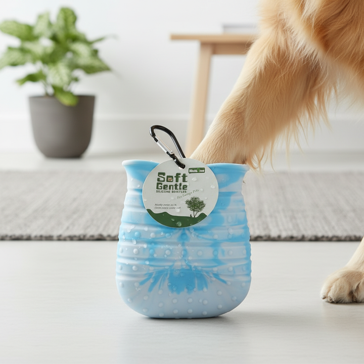 2 In 1 Dog Paw Cleaner Cup Soft Pet Dog Foot Cleaning Washer Brush Cup Portable Pet Foot Washer Paw Clean Brush Foot Cleaning Bucket Pet Products