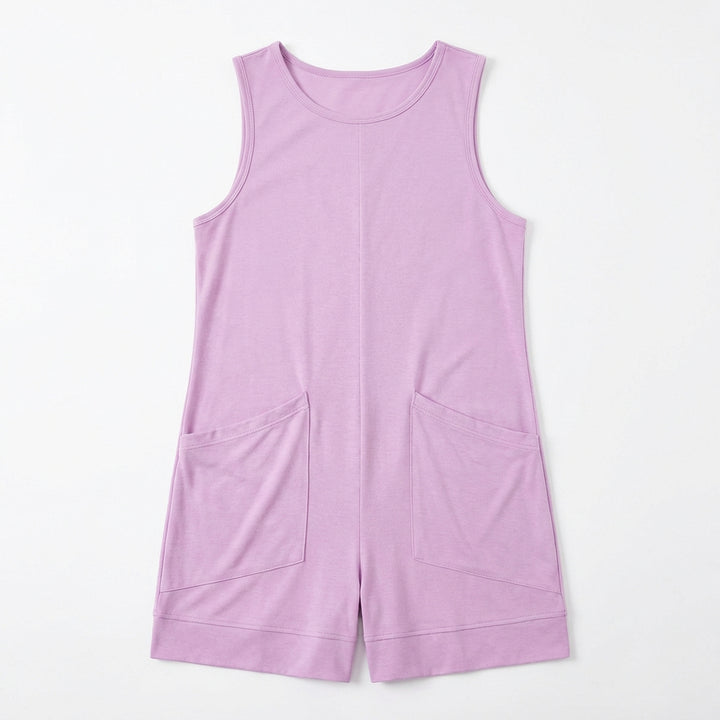 Women's Sleeveless Summer Romper – Casual Beach Jumpsuit with Pockets