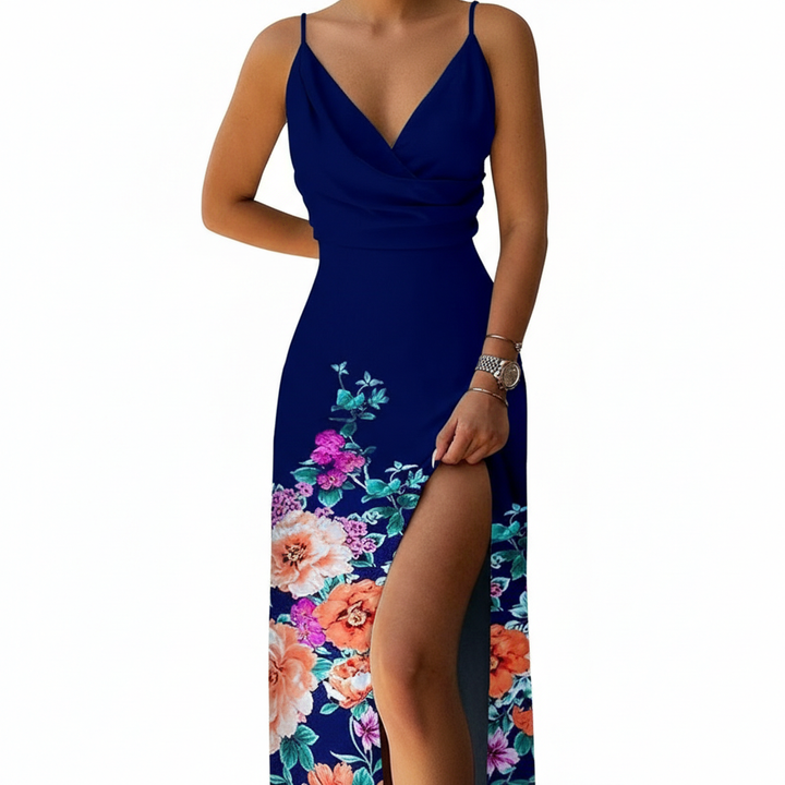 V-neck Slit Sling Dress Summer Fashion Sexy Slim Suspender Dresses For Women Clothing
