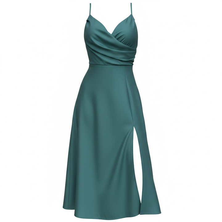 V-neck Slit Sling Dress Summer Fashion Sexy Slim Suspender Dresses For Women Clothing