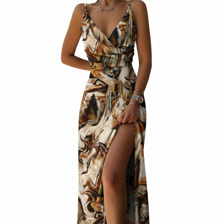V-neck Slit Sling Dress Summer Fashion Sexy Slim Suspender Dresses For Women Clothing