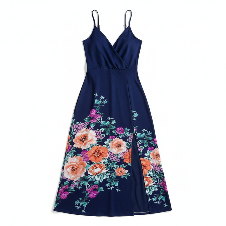 V-neck Slit Sling Dress Summer Fashion Sexy Slim Suspender Dresses For Women Clothing