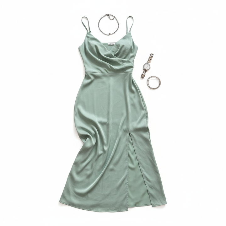 V-neck Slit Sling Dress Summer Fashion Sexy Slim Suspender Dresses For Women Clothing