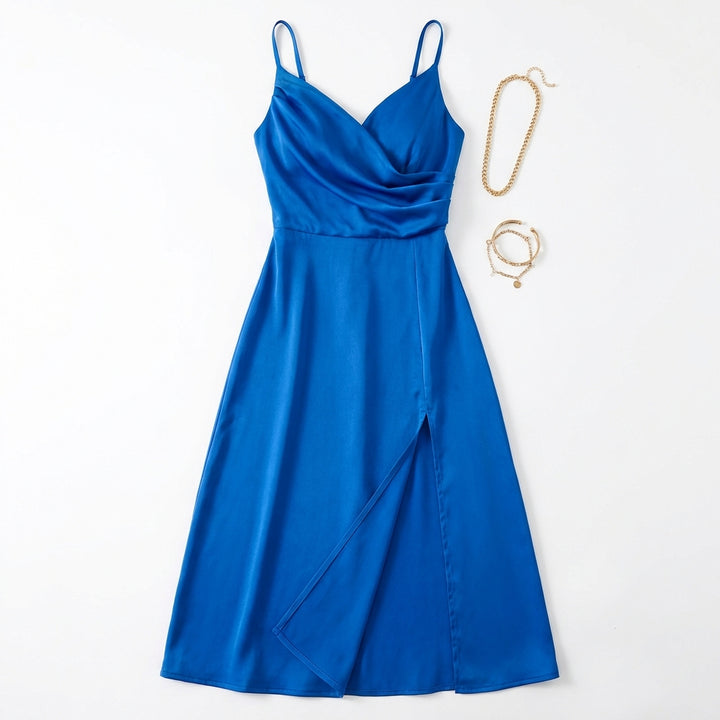 V-neck Slit Sling Dress Summer Fashion Sexy Slim Suspender Dresses For Women Clothing