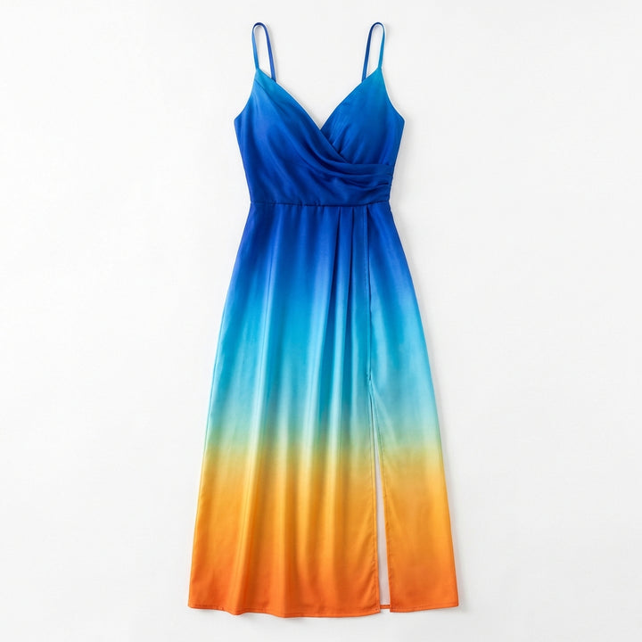 V-neck Slit Sling Dress Summer Fashion Sexy Slim Suspender Dresses For Women Clothing