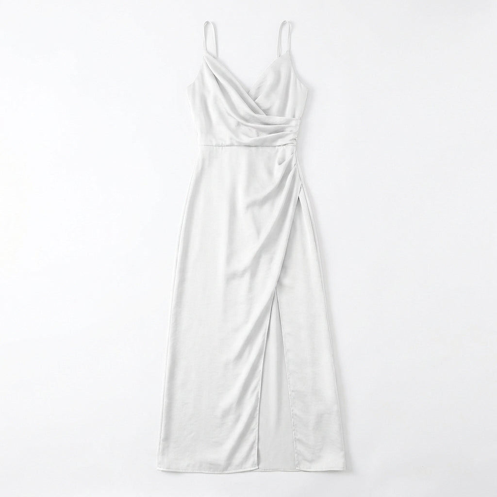 V-neck Slit Sling Dress Summer Fashion Sexy Slim Suspender Dresses For Women Clothing