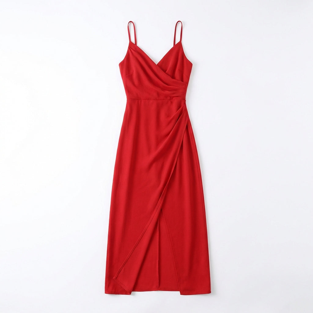 V-neck Slit Sling Dress Summer Fashion Sexy Slim Suspender Dresses For Women Clothing