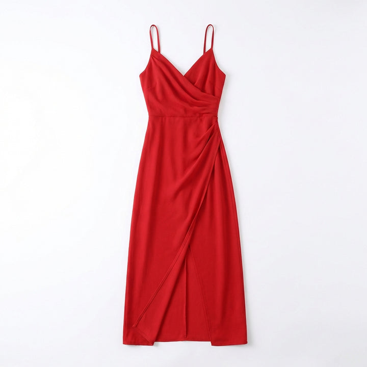V-neck Slit Sling Dress Summer Fashion Sexy Slim Suspender Dresses For Women Clothing