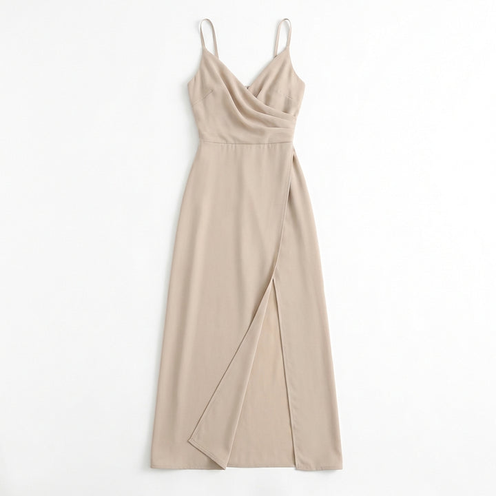 V-neck Slit Sling Dress Summer Fashion Sexy Slim Suspender Dresses For Women Clothing