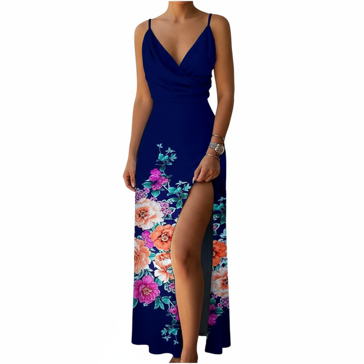 V-neck Slit Sling Dress Summer Fashion Sexy Slim Suspender Dresses For Women Clothing