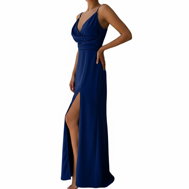 V-neck Slit Sling Dress Summer Fashion Sexy Slim Suspender Dresses For Women Clothing