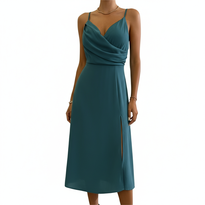 V-neck Slit Sling Dress Summer Fashion Sexy Slim Suspender Dresses For Women Clothing