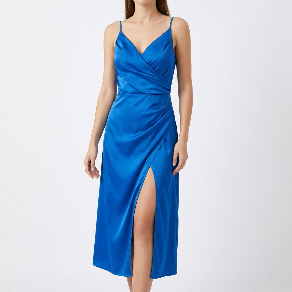 V-neck Slit Sling Dress Summer Fashion Sexy Slim Suspender Dresses For Women Clothing