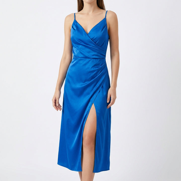 V-neck Slit Sling Dress Summer Fashion Sexy Slim Suspender Dresses For Women Clothing