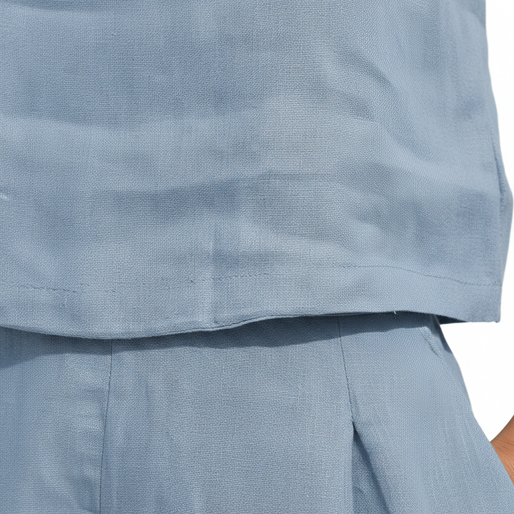 Women's 2-Piece Summer Lounge Set – Square Neck Top & Shorts Outfit