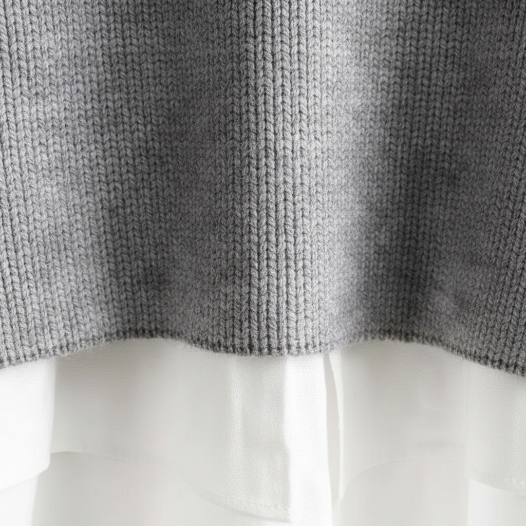 Europe Station Autumn And Winter Women Sweater Splicing Shirt Fake Two-piece Set Of Women Foreign Style Knitted Top Fashion Wholesale