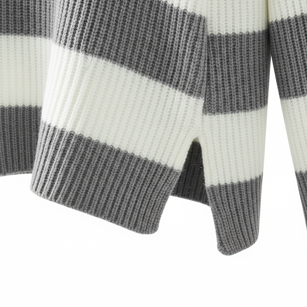 Loose Striped Sweater Fashion Casual Long Batwing Sleeve Round Neck Pullover Knit Tops Women Clothing