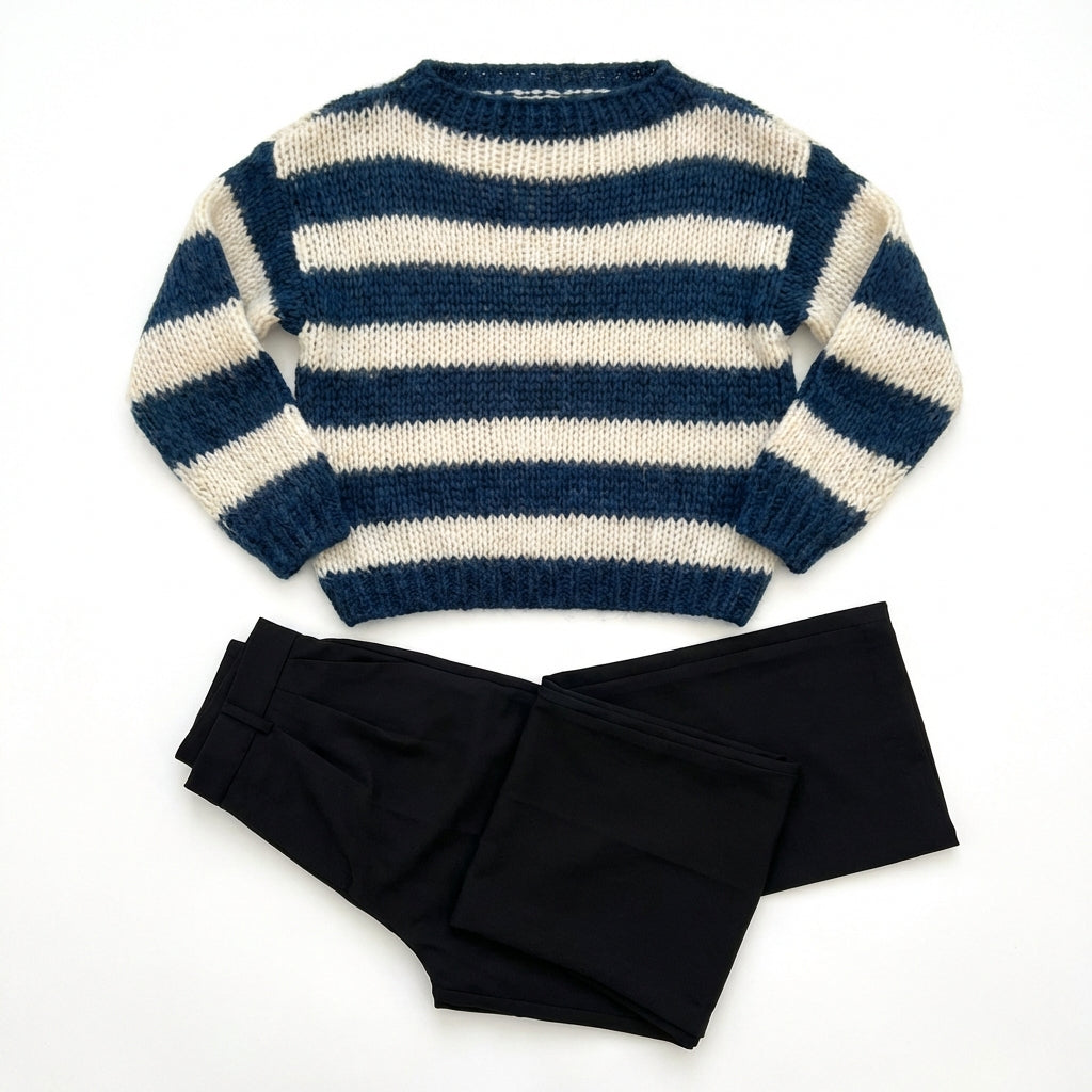 Loose Striped Pullover Sweater Fashion Versatile Long-sleeved Knitted Tops For Women Clothing