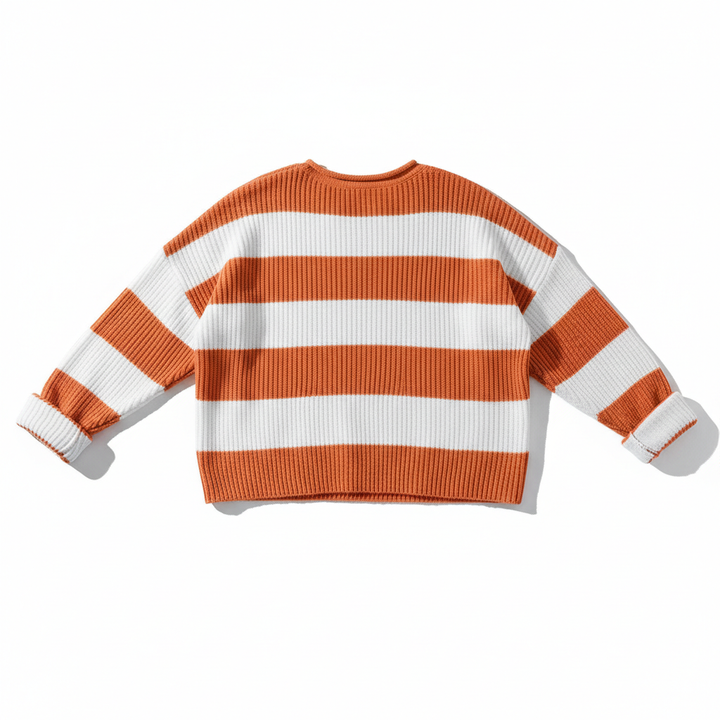 Loose Striped Sweater Fashion Casual Long Batwing Sleeve Round Neck Pullover Knit Tops Women Clothing