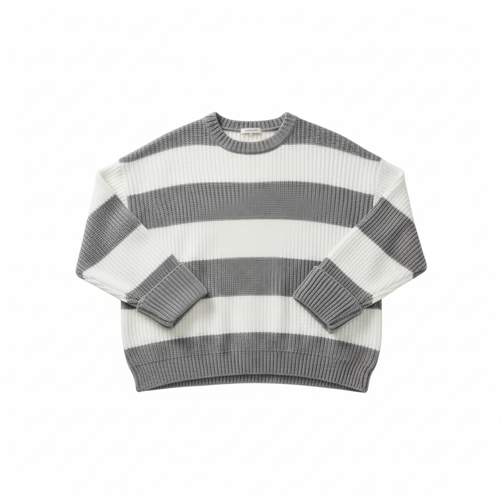 Loose Striped Sweater Fashion Casual Long Batwing Sleeve Round Neck Pullover Knit Tops Women Clothing