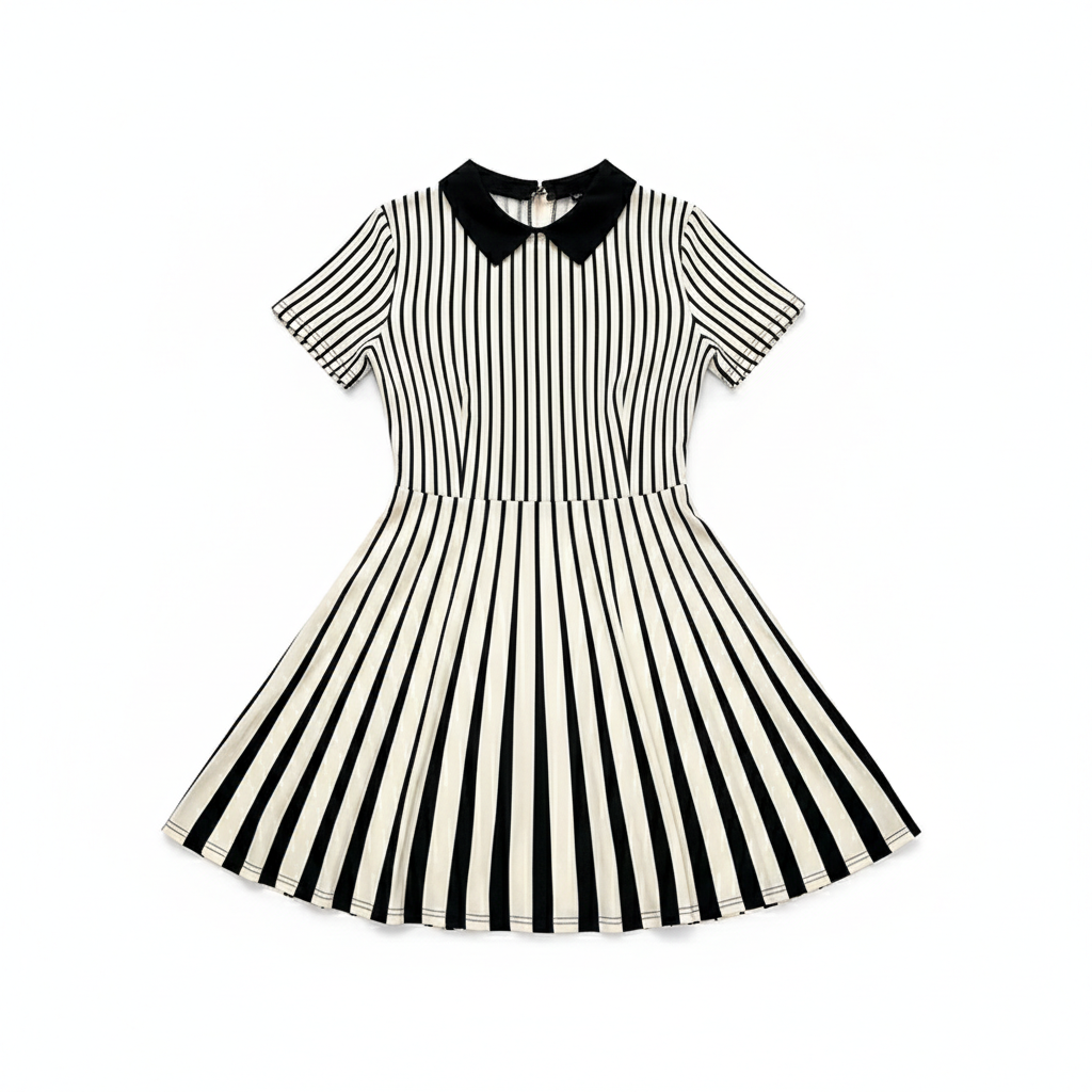 Women's Polo Dress Elegant Striped V Neck Short Sleeve A Line Dresses