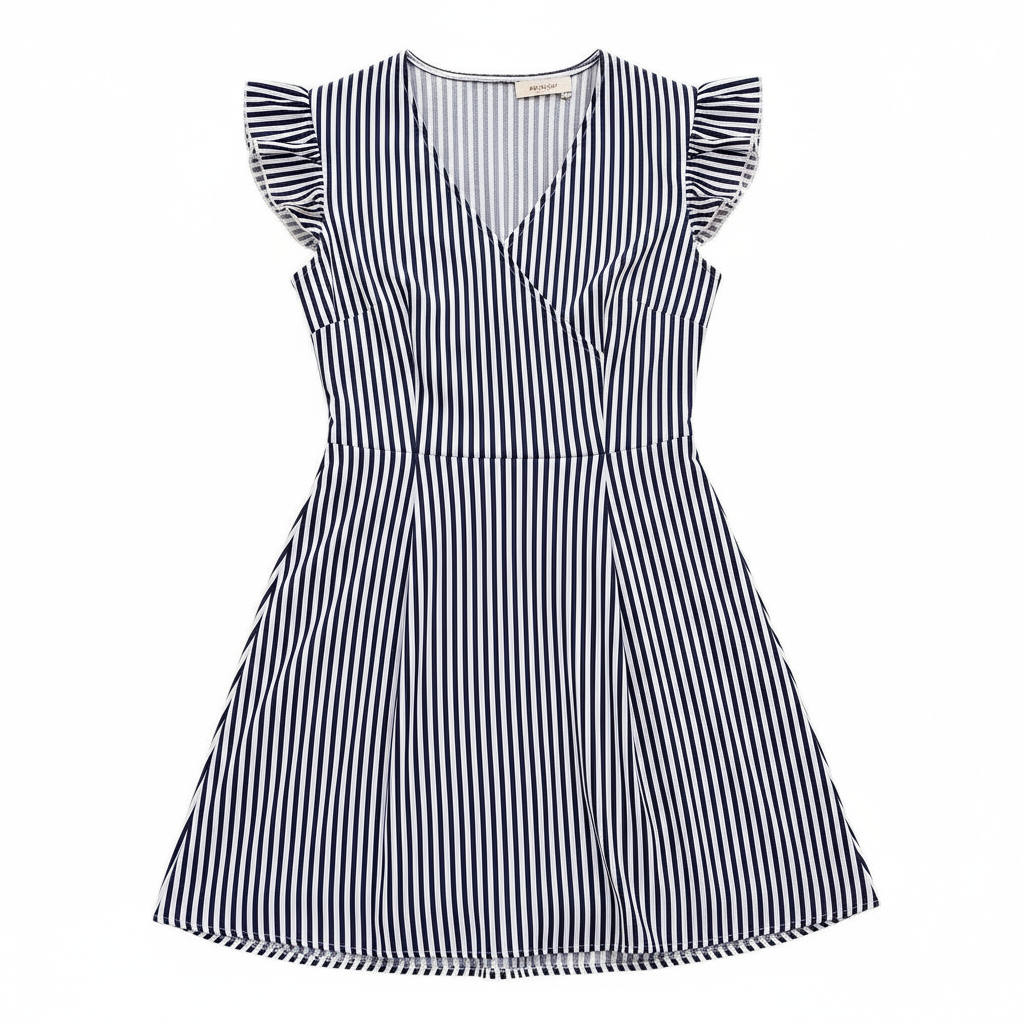 Women’s High Waist Short Dress – Elegant Flight Sleeve Style
