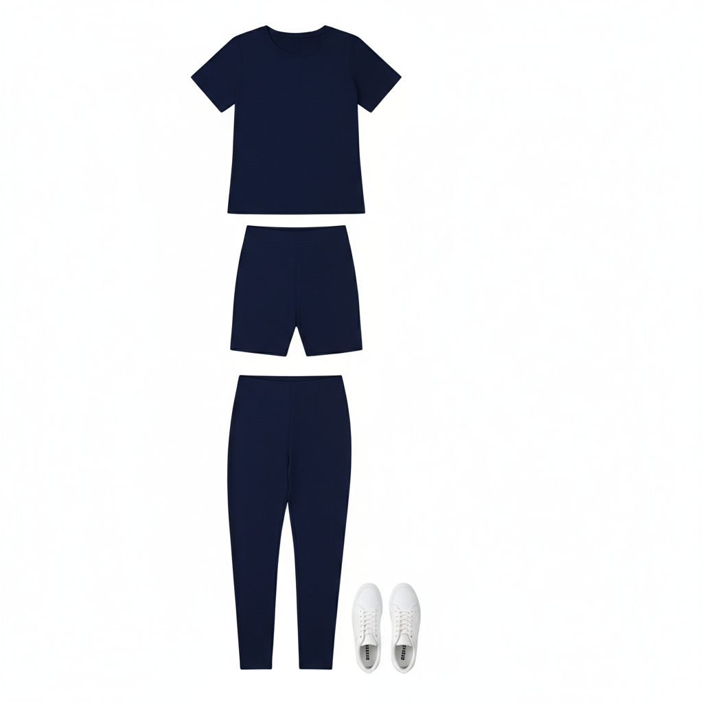 Women's 3-Piece Lounge Set – Short Sleeve Round Neck Top with Shorts & Pants