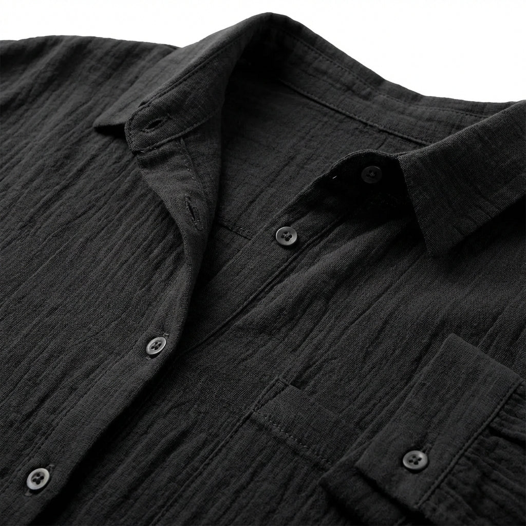 Lapel Long Sleeve Shirt Women's Single-breasted Pleated Shirt Tops Clothing