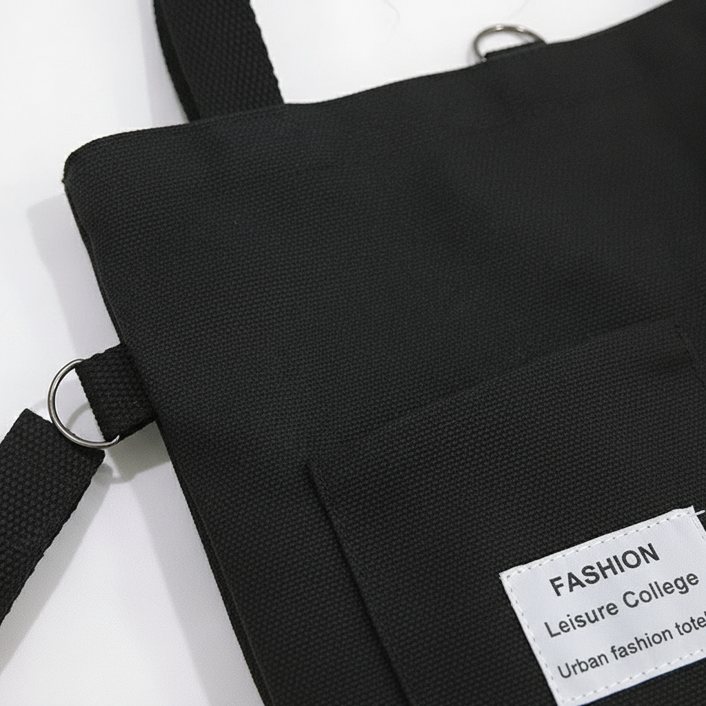Harajuku Canvas Bags Students Handbag With Pockets Preppy Buckpack Shoulder Bag For Women Shoolbags