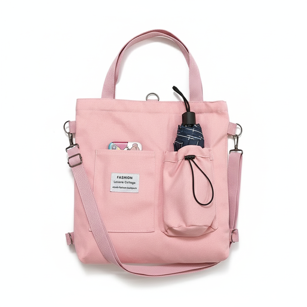 Harajuku Canvas Bags Students Handbag With Pockets Preppy Buckpack Shoulder Bag For Women Shoolbags