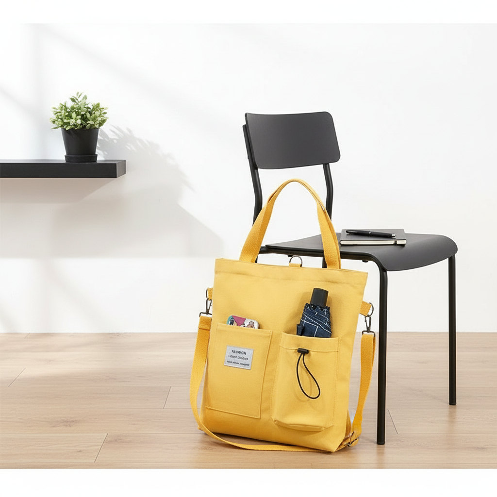 Harajuku Canvas Bags Students Handbag With Pockets Preppy Buckpack Shoulder Bag For Women Shoolbags