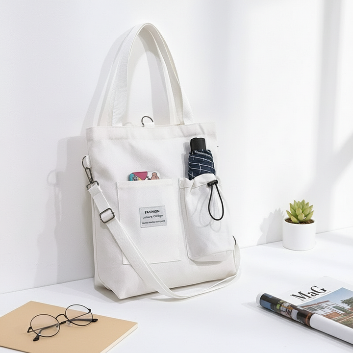 Harajuku Canvas Bags Students Handbag With Pockets Preppy Buckpack Shoulder Bag For Women Shoolbags