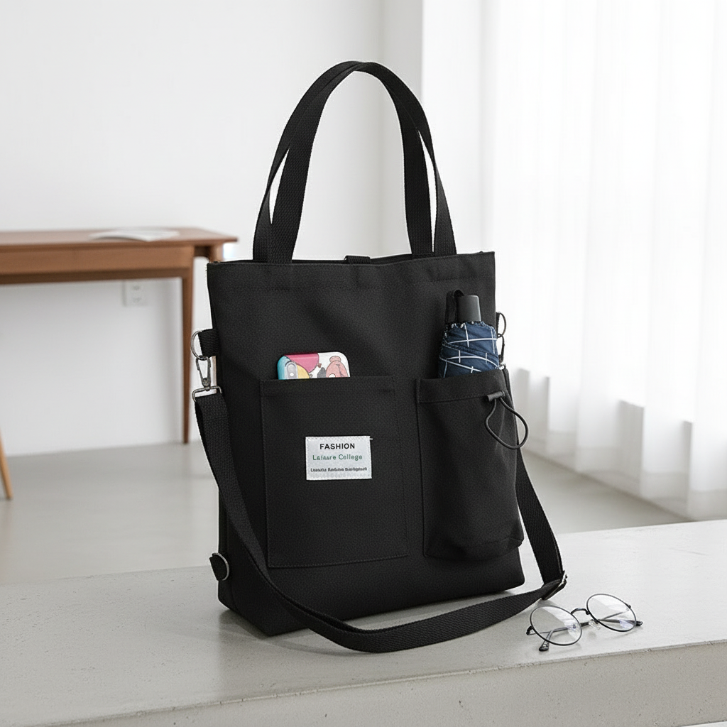 Harajuku Canvas Bags Students Handbag With Pockets Preppy Buckpack Shoulder Bag For Women Shoolbags