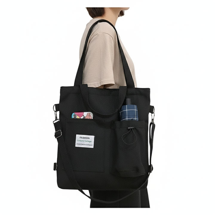 Harajuku Canvas Bags Students Handbag With Pockets Preppy Buckpack Shoulder Bag For Women Shoolbags