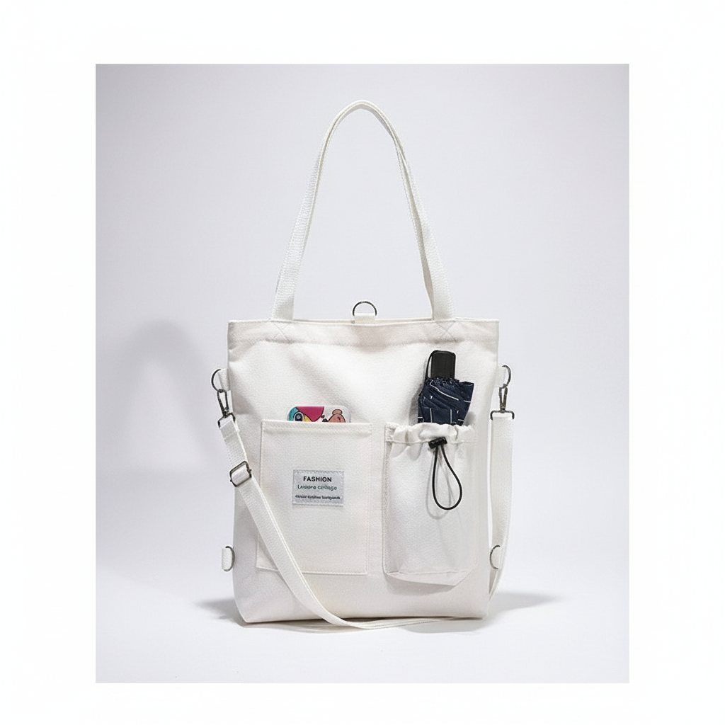 Harajuku Canvas Bags Students Handbag With Pockets Preppy Buckpack Shoulder Bag For Women Shoolbags
