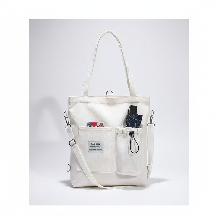 Harajuku Canvas Bags Students Handbag With Pockets Preppy Buckpack Shoulder Bag For Women Shoolbags