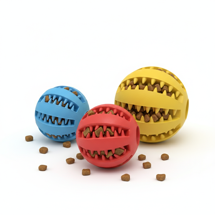 Pet Slow Feeder Dog Toy Cute Funny Rubber Dog Ball Toy