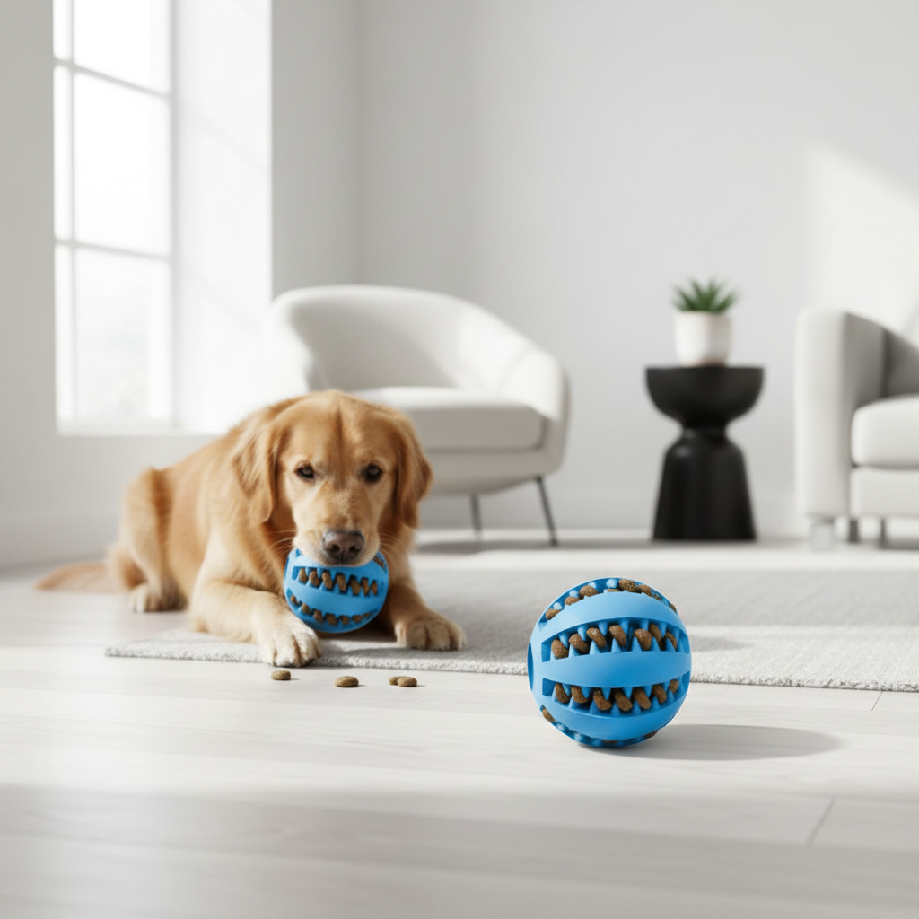 Pet Slow Feeder Dog Toy Cute Funny Rubber Dog Ball Toy