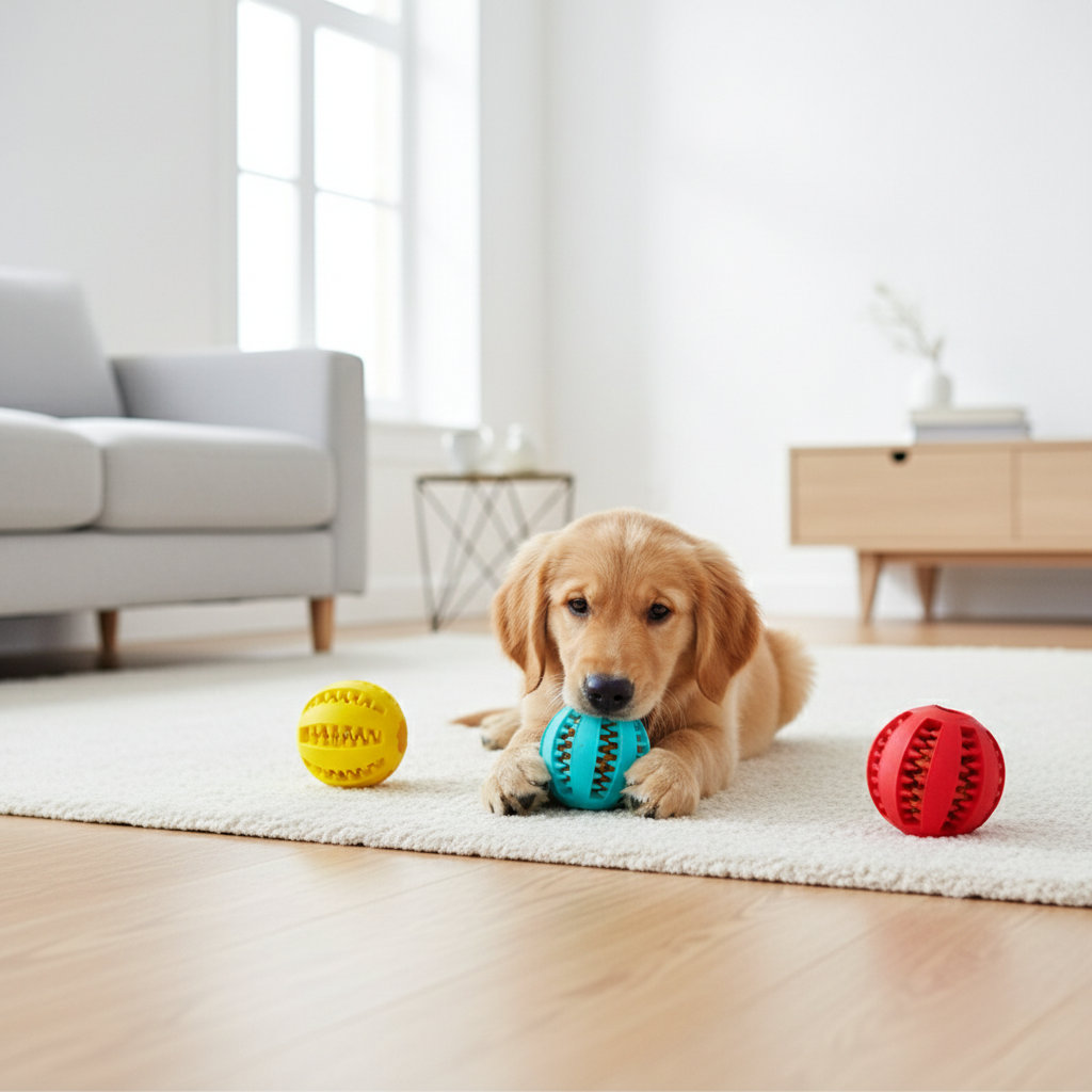 Pet Slow Feeder Dog Toy Cute Funny Rubber Dog Ball Toy