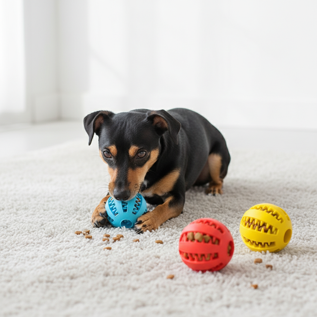 Pet Slow Feeder Dog Toy Cute Funny Rubber Dog Ball Toy