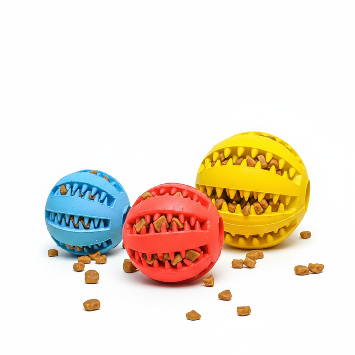 Pet Slow Feeder Dog Toy Cute Funny Rubber Dog Ball Toy