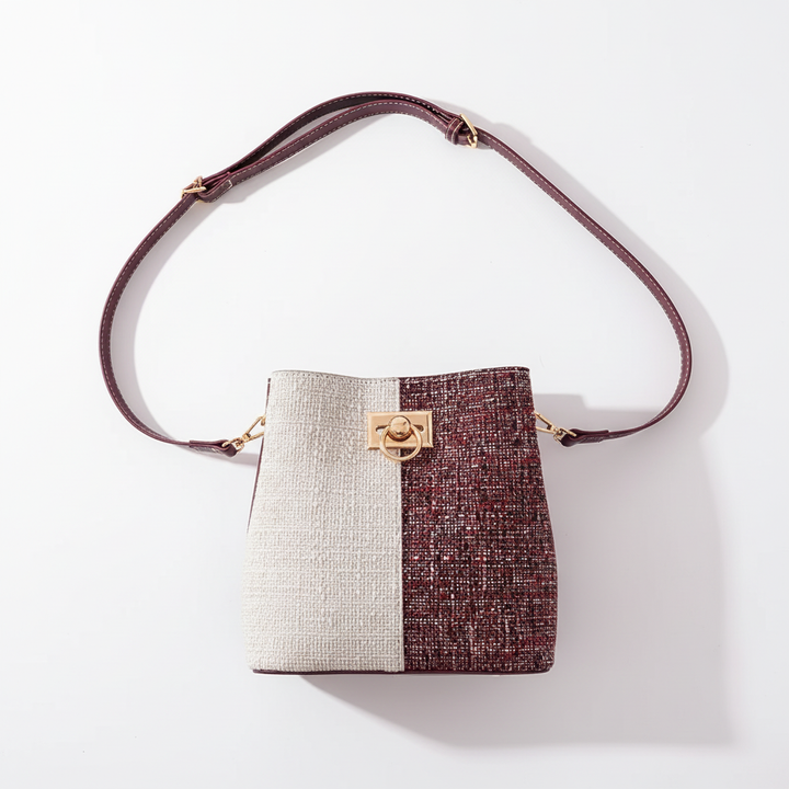 New Fashion Texture Bucket Bag - Foreign Gas Large Capacity Single Shoulder Diagonally Slant Color Bucket Bag
