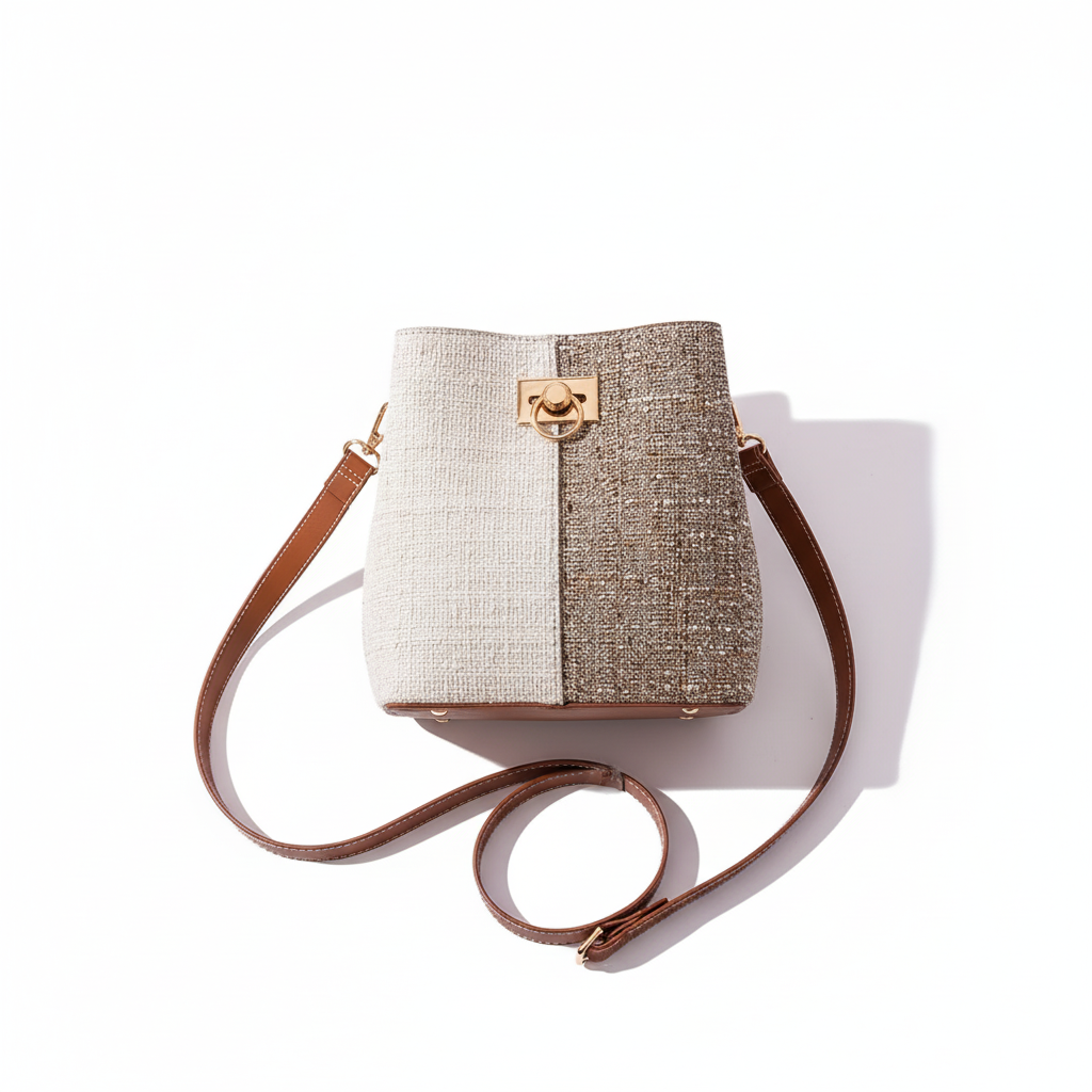 New Fashion Texture Bucket Bag - Foreign Gas Large Capacity Single Shoulder Diagonally Slant Color Bucket Bag